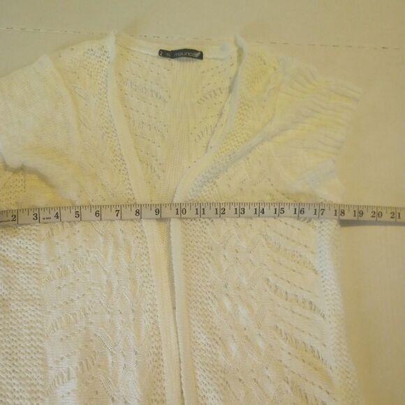 Maurices short sleeve crochet lace open acrylic sweater - Picture 10 of 11